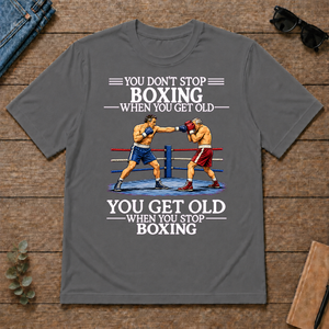 Old Man Don't Stop Boxing - charcoal - TS2D-Charcoal
