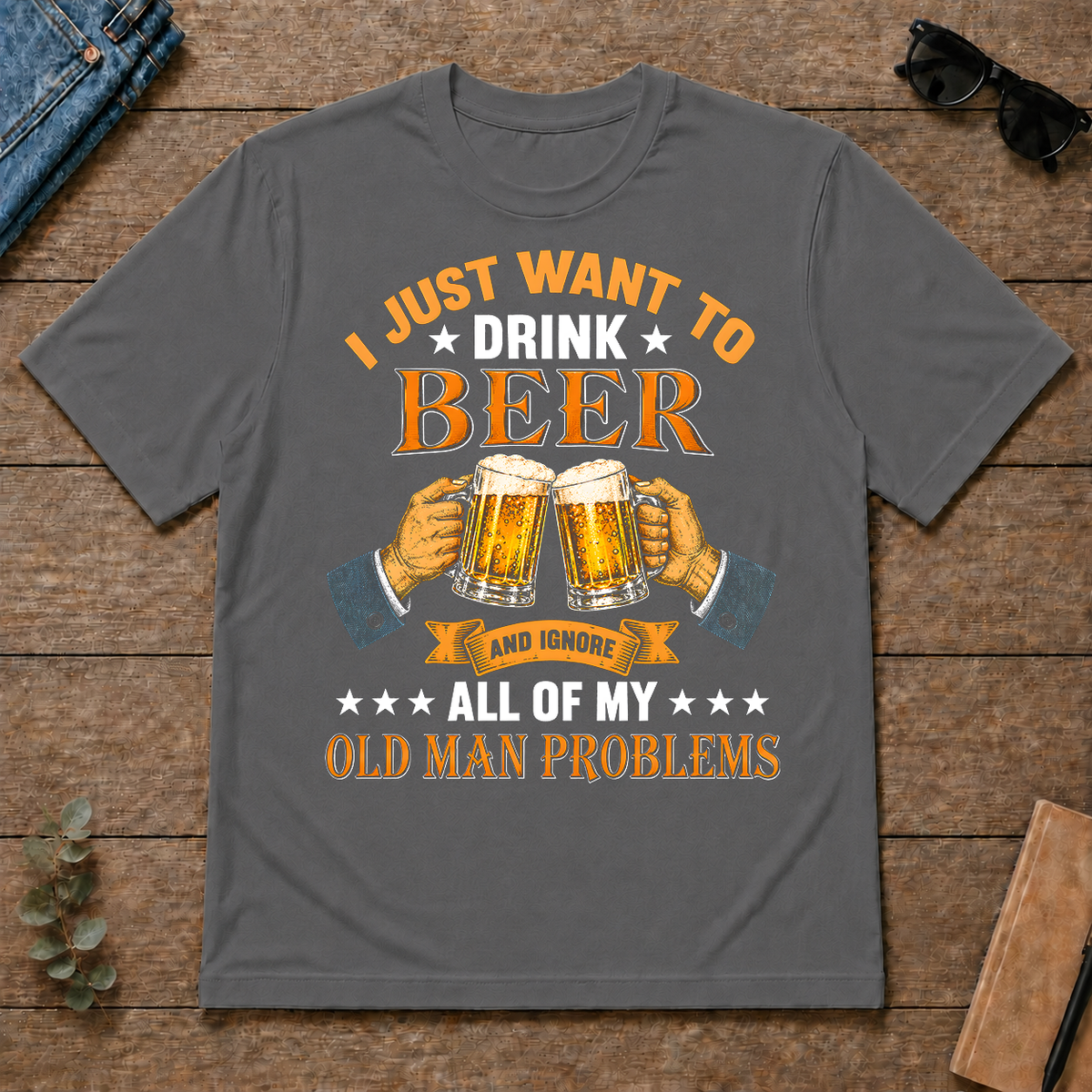Vintage I Just Want To Drink Beer - charcoal - TS2D-Charcoal