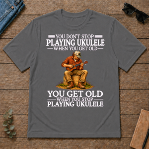 Old Man Don't Stop Playing Ukulele - charcoal - TS2D-Charcoal