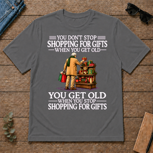 Old Man Don't Stop Shopping for Gifts - charcoal - TS2D-Charcoal