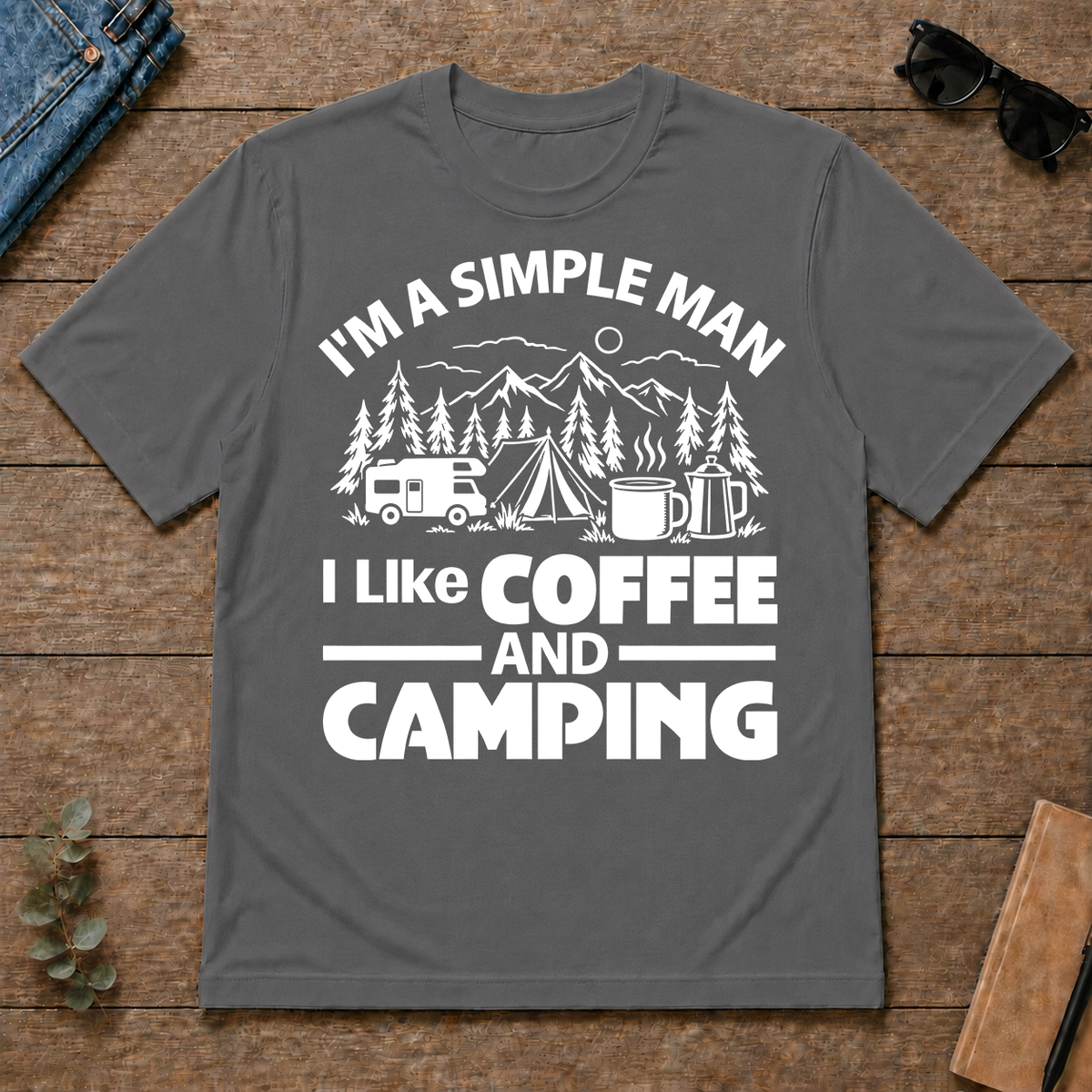 I Like Coffee And Camping - charcoal - TS2D-Charcoal