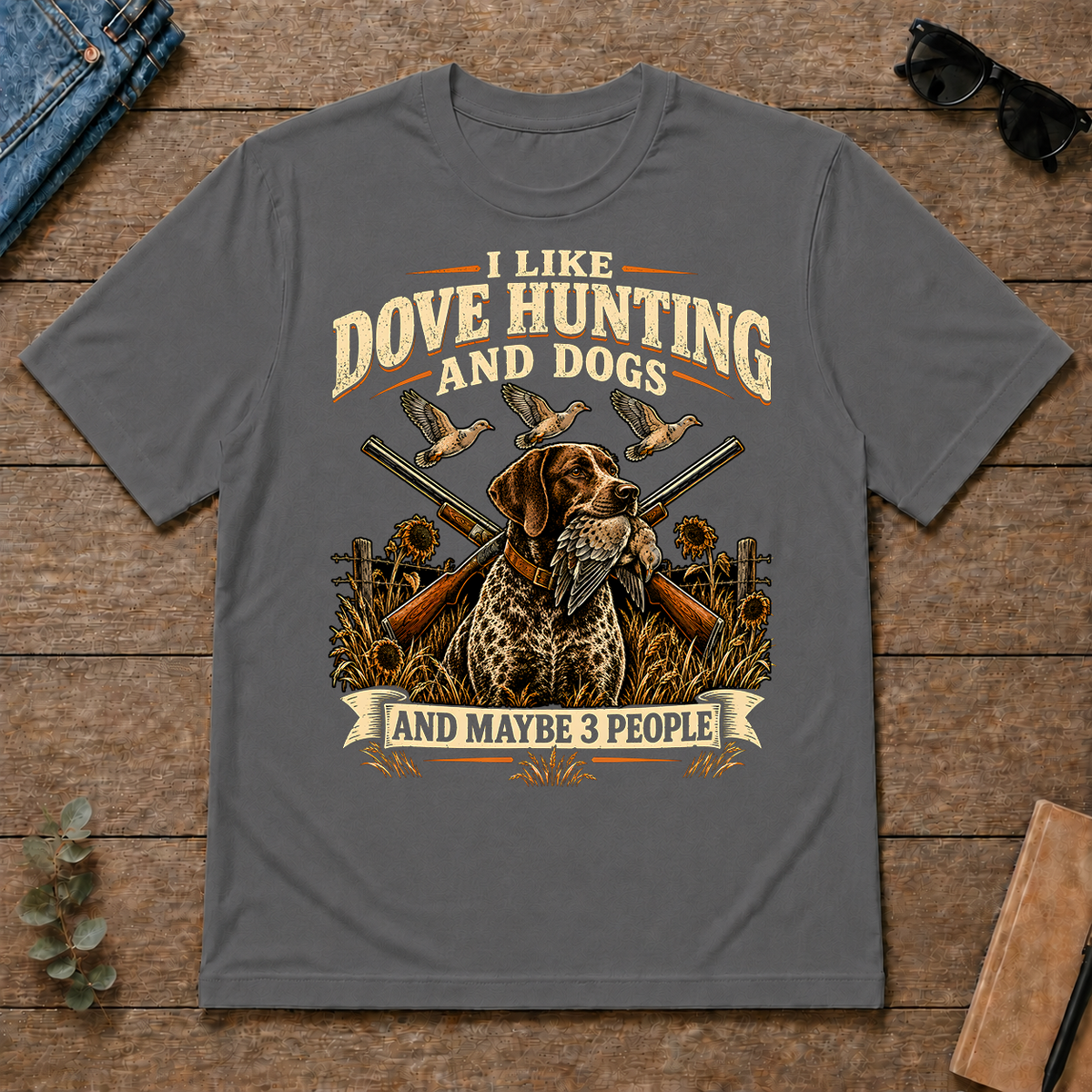I Like Dove Hunting And Dogs And Maybe 3 People - charcoal - TS2D-Charcoal
