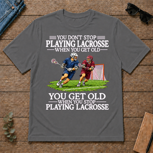 Old Man Don't Stop Lacrosse - charcoal - TS2D-Charcoal