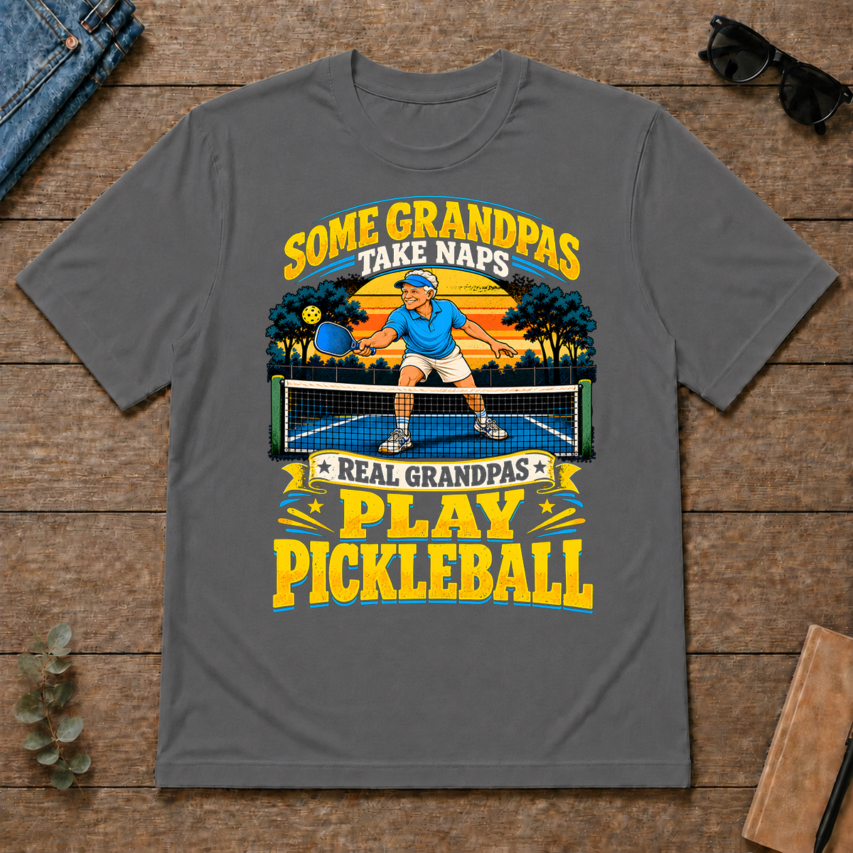 Real Grandpas Play Pickleball - charcoal - TS2D-Charcoal