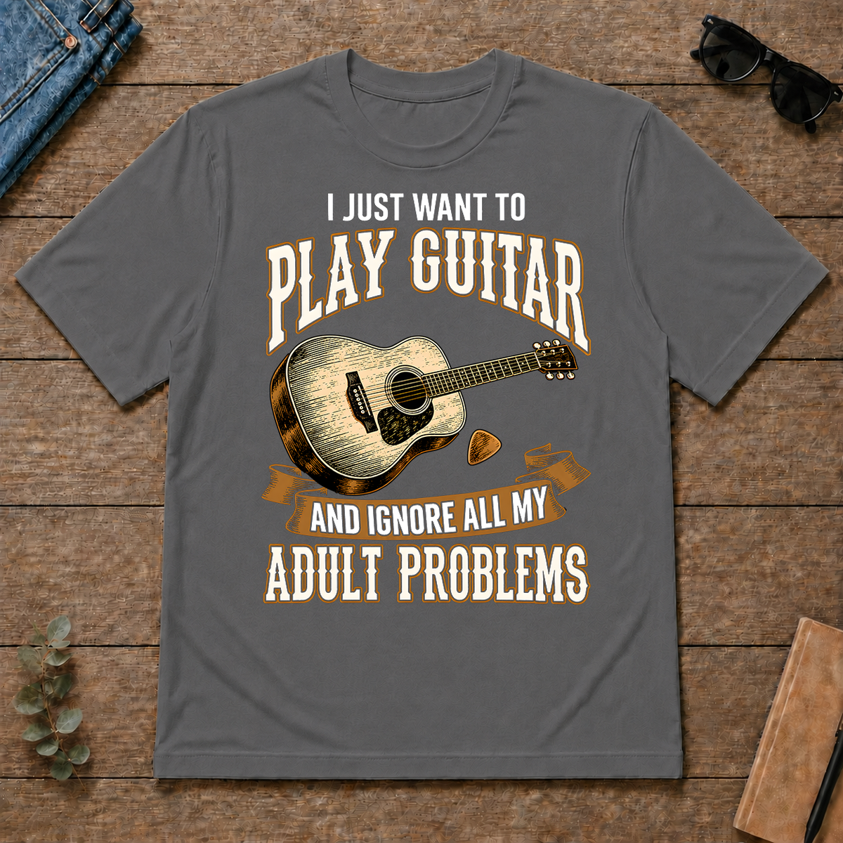 Vintage I Just Want To Play Guitar - charcoal - TS2D-Charcoal