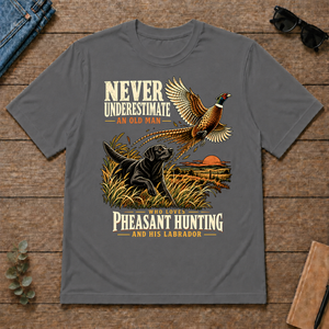 Never Underestimate An Old Man Loves Pheasant Hunting And His Labrador - charcoal - TS2D-Charcoal