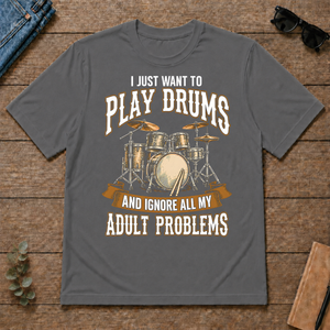 Vintage I Just Want To Play Drums - charcoal - TS2D-Charcoal