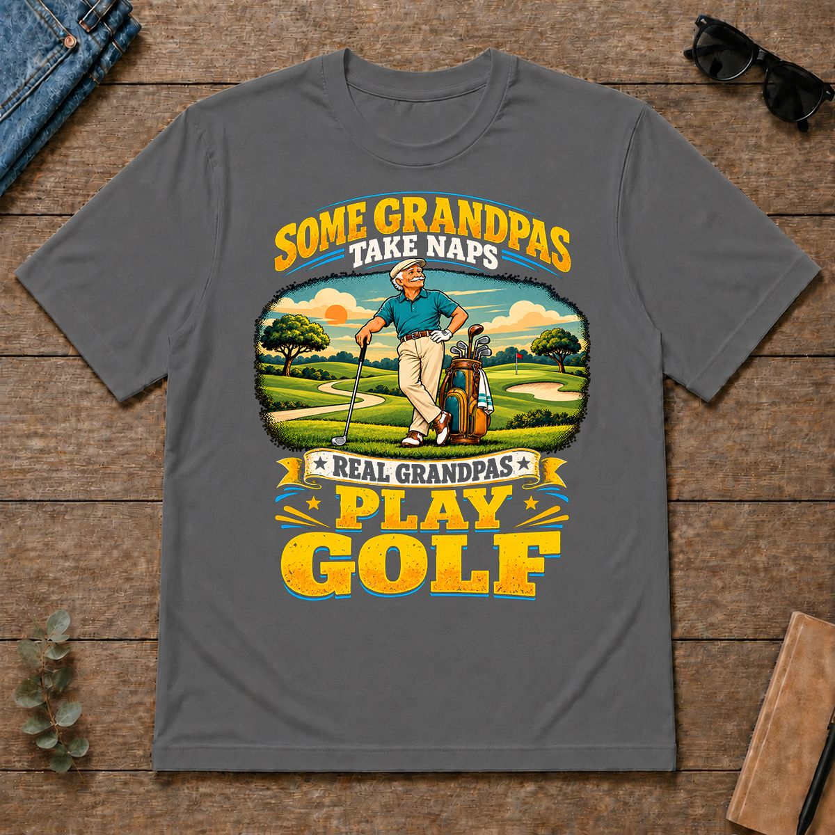 Real Grandpas Play Golf - charcoal - TS2D-Charcoal