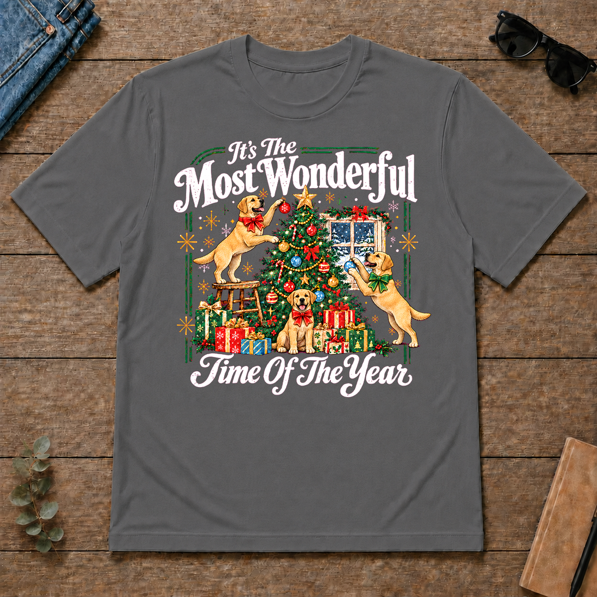 Wonderful Christmas Labrador Retriever - charcoal - TS2D-Charcoal