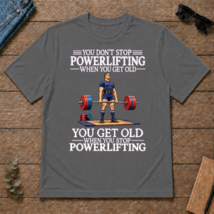 Old Man Don't Stop Powerlifting - charcoal - TS2D-Charcoal