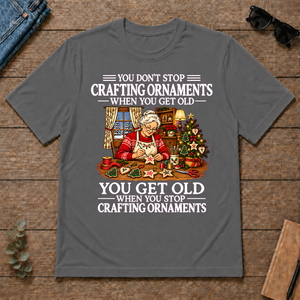 Old Woman Don't Stop Crafting Ornaments - charcoal - TS2D-Charcoal