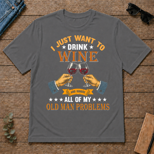 Vintage I Just Want To Drink Wine - charcoal - TS2D-Charcoal