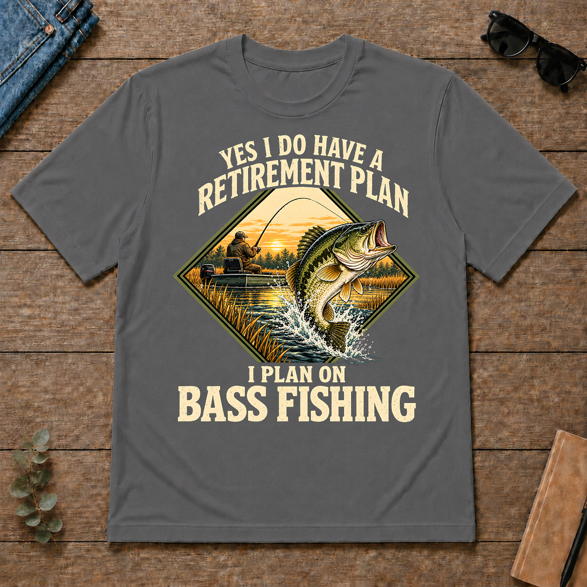I Plan On Bass Fishing - charcoal - TS2D-Charcoal