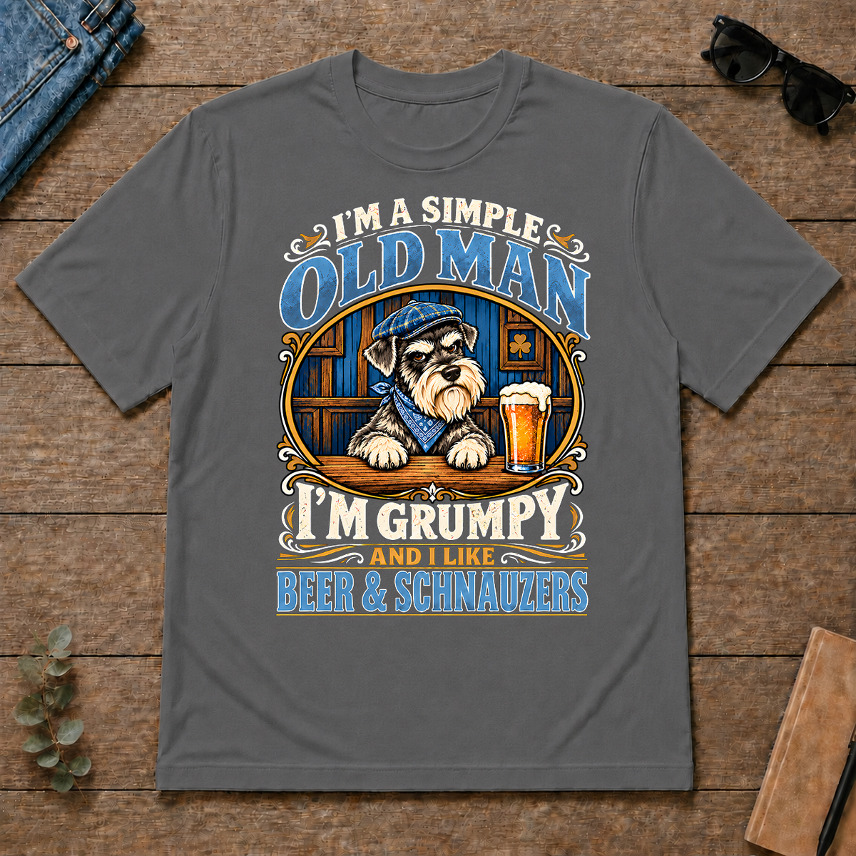 Funny I Like Beer & Schnauzers - charcoal - TS2D-Charcoal