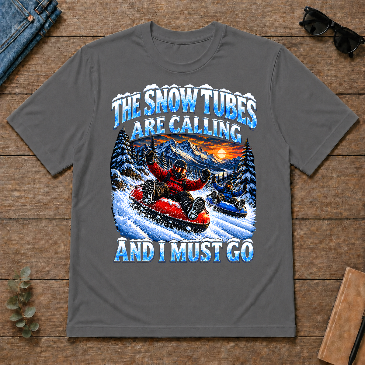 Snow Tubes Are Calling And I Must Go - charcoal - TS2D-Charcoal