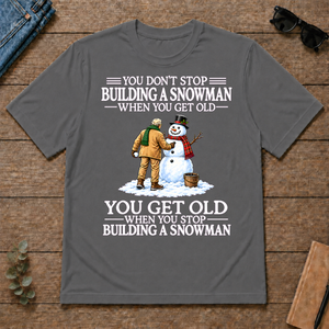 Old Man Don't Stop Buiding a Snowman - charcoal - TS2D-Charcoal