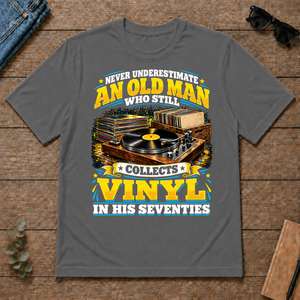 Yellow An Old Man Still Collects Vinyl In His Seventies - charcoal - TS2D-Charcoal