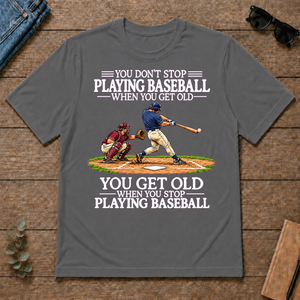 Old Man Don't Stop Baseball - charcoal - TS2D-Charcoal