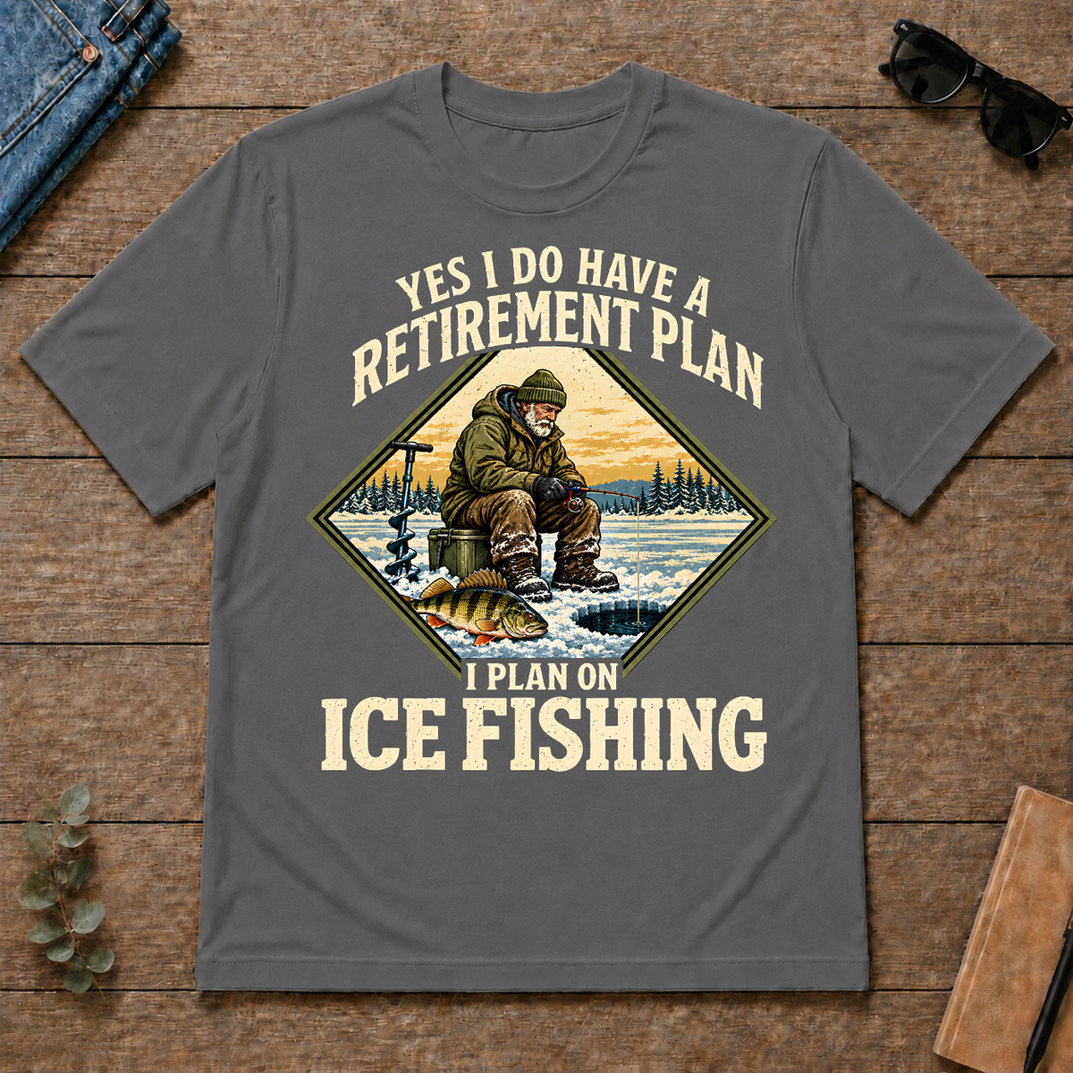 I Plan On Ice Fishing - charcoal - TS2D-Charcoal