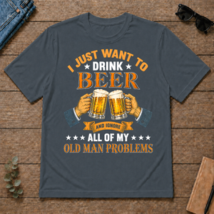 Vintage I Just Want To Drink Beer - dark-heather - TS2D-DarkHeather