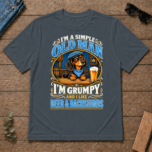 Funny I Like Beer & Dachshunds - dark-heather - TS2D-DarkHeather