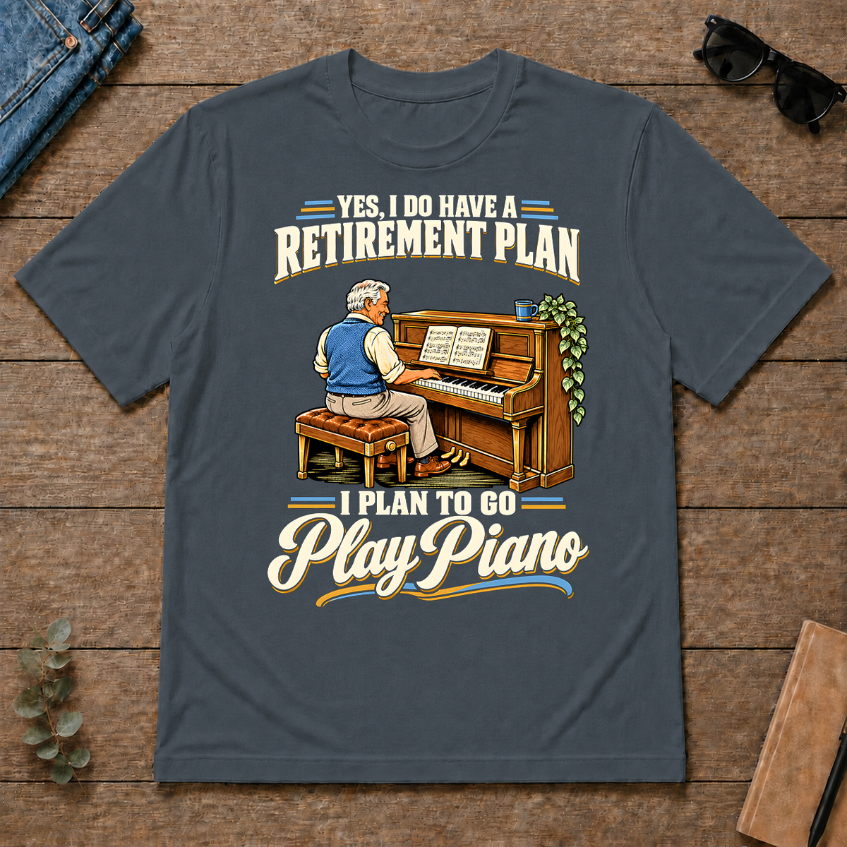 I Plan To Go Play Piano - dark-heather - TS2D-DarkHeather
