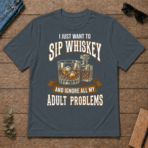 Vintage Black I Just Want To Sip Whiskey - dark-heather - TS2D-DarkHeather