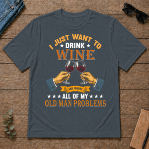 Vintage I Just Want To Drink Wine - dark-heather - TS2D-DarkHeather