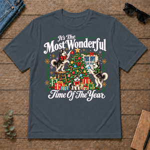 Wonderful Christmas Huskie - dark-heather - TS2D-DarkHeather