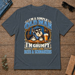 Funny I Like Beer & Schnauzers - dark-heather - TS2D-DarkHeather