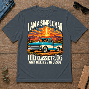 I Like Classic Trucks & Believe In Jesus - dark-heather - TS2D-DarkHeather