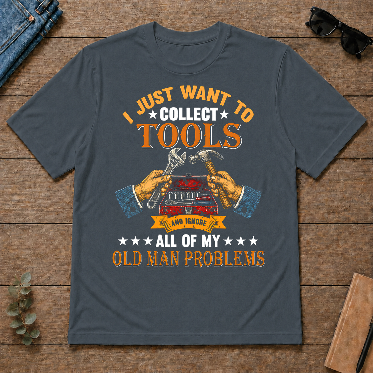 Vintage I Just Want To Collect Tools - dark-heather - TS2D-DarkHeather