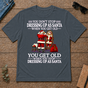 Old Man Don't Stop Dressing Up as Santa - dark-heather - TS2D-DarkHeather
