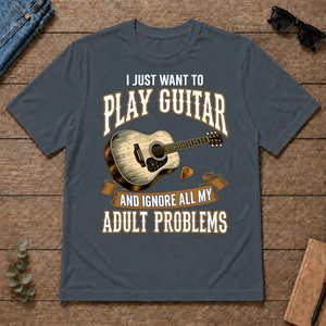 Vintage I Just Want To Play Guitar - dark-heather - TS2D-DarkHeather