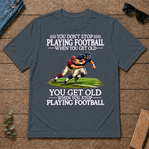 Old Man Don't Stop Football - dark-heather - TS2D-DarkHeather