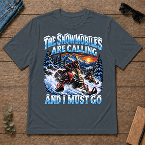Snowmobiles Are Calling And I Must Go - dark-heather - TS2D-DarkHeather