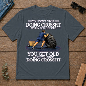 Old Man Don't Stop CrossFit - dark-heather - TS2D-DarkHeather