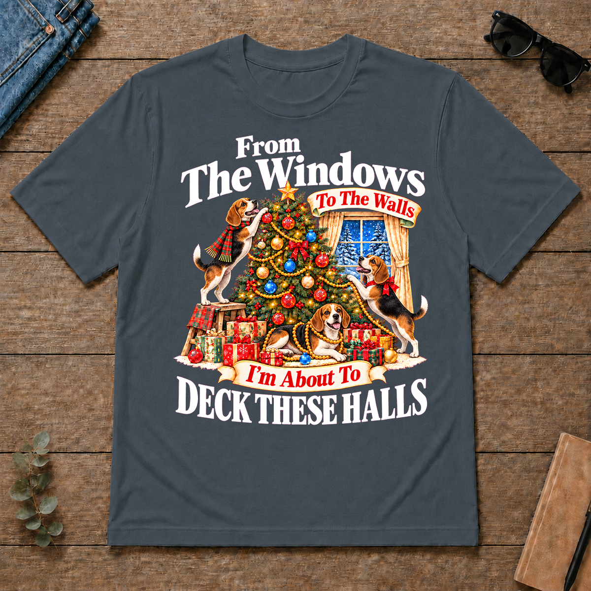 From the Windows to the Walls Beagle - dark-heather - TS2D-DarkHeather