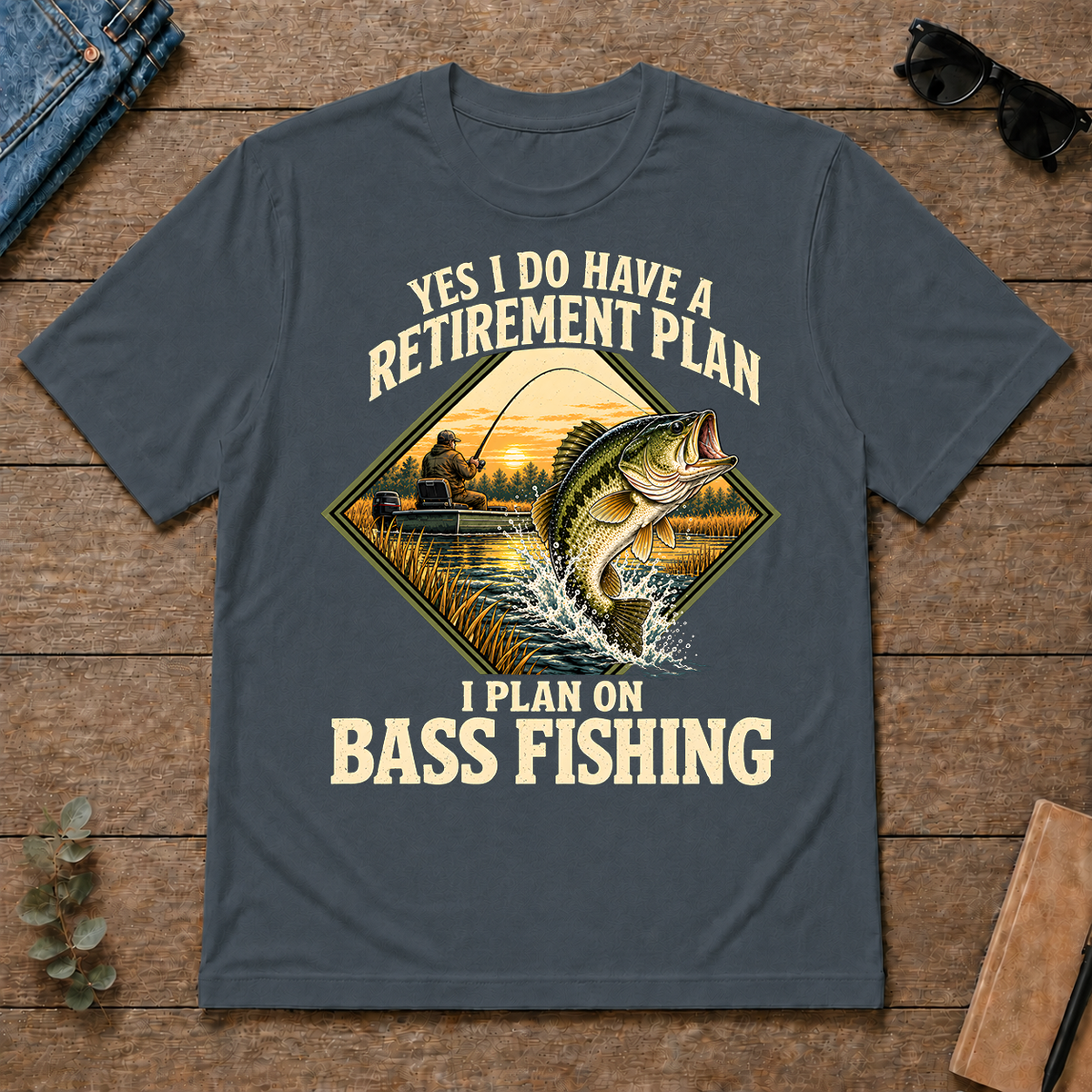 I Plan On Bass Fishing - dark-heather - TS2D-DarkHeather