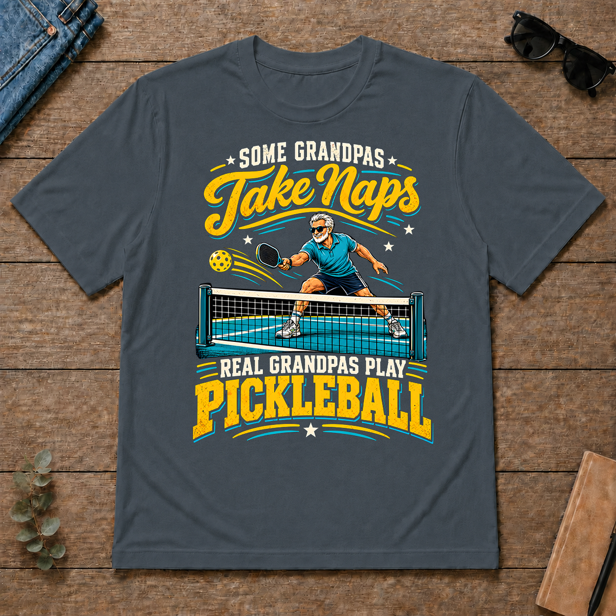 Grandpas Play Pickleball - dark-heather - TS2D-DarkHeather