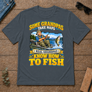 Real Grandpas Know How To Fish - dark-heather - TS2D-DarkHeather