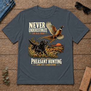 Never Underestimate An Old Man Loves Pheasant Hunting And His Labrador - dark-heather - TS2D-DarkHeather