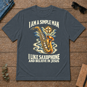 I Like Saxophone & Believe In Jesus - dark-heather - TS2D-DarkHeather