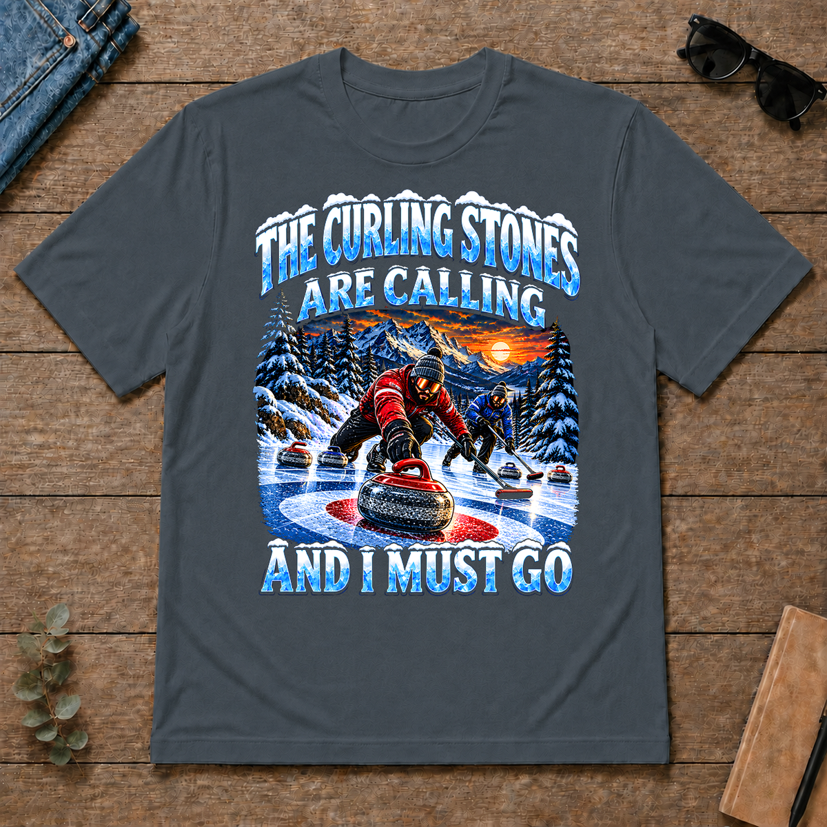 Curling Stones Are Calling And I Must Go - dark-heather - TS2D-DarkHeather