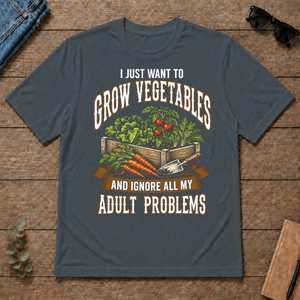 Vintage I Just Want To Grow Vegetables - dark-heather - TS2D-DarkHeather