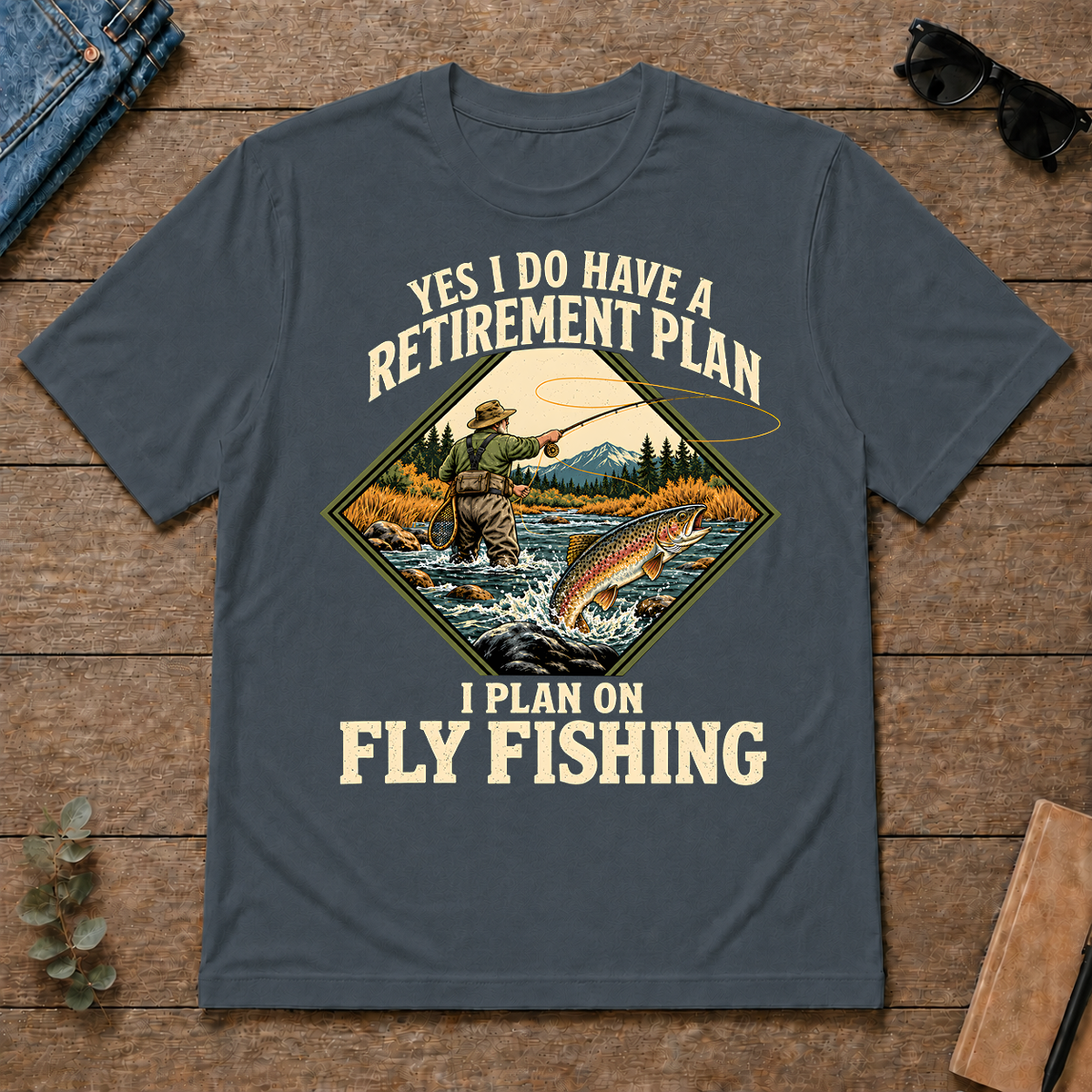 I Plan On Fly Fishing - dark-heather - TS2D-DarkHeather