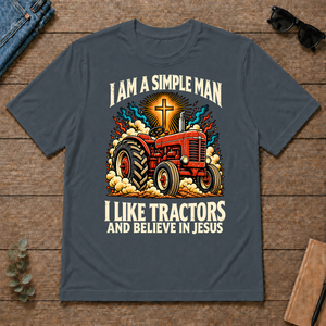 I Like Tractors & Believe In Jesus - dark-heather - TS2D-DarkHeather