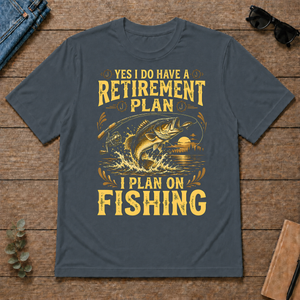 I Do Have A Retirement Plan I Plan On Fishing - dark-heather - TS2D-DarkHeather