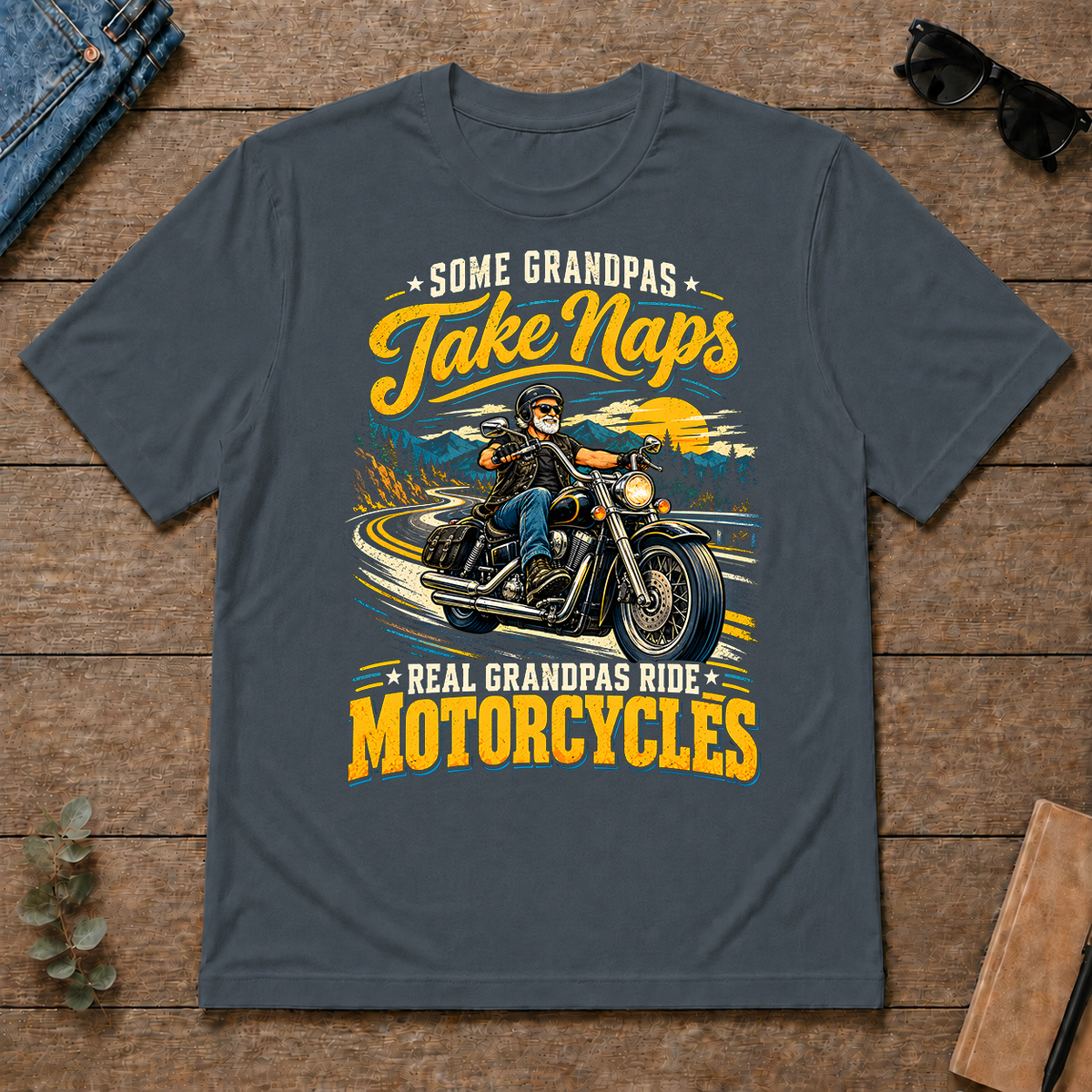 Grandpas Ride Motorcycles - dark-heather - TS2D-DarkHeather