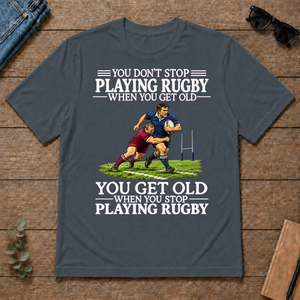 Old Man Don't Stop Rugby - dark-heather - TS2D-DarkHeather